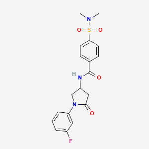 molecular formula C19H20FN3O4S B2379583 4-(N,N-dimethylsulfamoyl)-N-(1-(3-fluorophenyl)-5-oxopyrrolidin-3-yl)benzamide CAS No. 905662-06-8