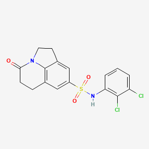 molecular formula C17H14Cl2N2O3S B2379593 N-(2,3-dichlorophenyl)-4-oxo-2,4,5,6-tetrahydro-1H-pyrrolo[3,2,1-ij]quinoline-8-sulfonamide CAS No. 898436-25-4