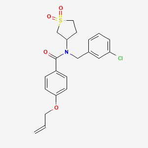 molecular formula C21H22ClNO4S B2379597 4-(烯丙氧基)-N-(3-氯苄基)-N-(1,1-二氧化四氢噻吩-3-基)苯甲酰胺 CAS No. 577989-71-0