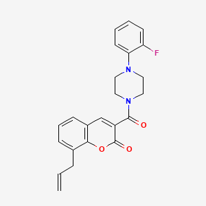 molecular formula C23H21FN2O3 B2379601 8-烯丙基-3-(4-(2-氟苯基)哌嗪-1-羰基)-2H-色满-2-酮 CAS No. 682345-99-9