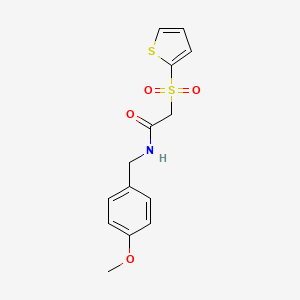 molecular formula C14H15NO4S2 B2379606 N-(4-甲氧基苄基)-2-(噻吩-2-磺酰基)乙酰胺 CAS No. 1021079-27-5