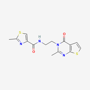molecular formula C14H14N4O2S2 B2379607 2-methyl-N-(2-(2-methyl-4-oxothieno[2,3-d]pyrimidin-3(4H)-yl)ethyl)thiazole-4-carboxamide CAS No. 1903293-07-1