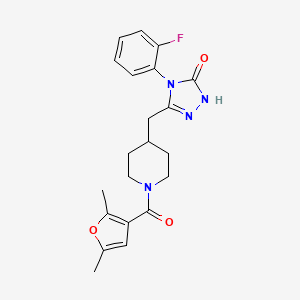 3-((1-(2,5-dimethylfuran-3-carbonyl)piperidin-4-yl)methyl)-4-(2-fluorophenyl)-1H-1,2,4-triazol-5(4H)-one
