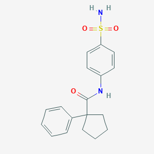 molecular formula C18H20N2O3S B237961 N-[4-(aminosulfonyl)phenyl]-1-phenylcyclopentanecarboxamide 