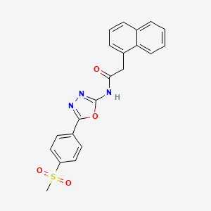 molecular formula C21H17N3O4S B2379619 N-[5-(4-methylsulfonylphenyl)-1,3,4-oxadiazol-2-yl]-2-naphthalen-1-ylacetamide CAS No. 886913-23-1