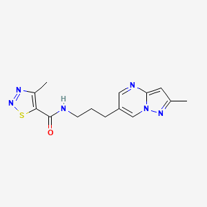 4-methyl-N-(3-(2-methylpyrazolo[1,5-a]pyrimidin-6-yl)propyl)-1,2,3-thiadiazole-5-carboxamide