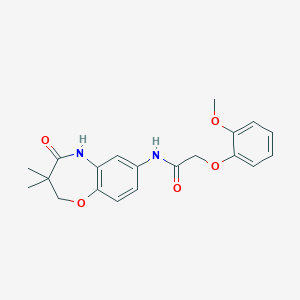 N-(3,3-dimethyl-4-oxo-2,3,4,5-tetrahydrobenzo[b][1,4]oxazepin-7-yl)-2-(2-methoxyphenoxy)acetamide