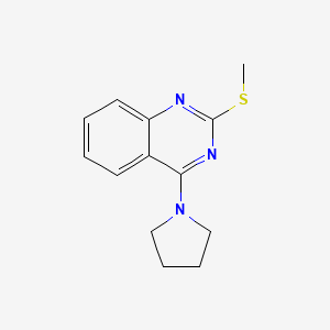 molecular formula C13H15N3S B2379671 2-(Methylsulfanyl)-4-(1-pyrrolidinyl)quinazoline CAS No. 343374-23-2
