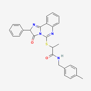 N-(4-methylbenzyl)-2-((3-oxo-2-phenyl-2,3-dihydroimidazo[1,2-c]quinazolin-5-yl)thio)propanamide