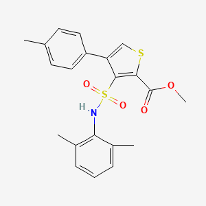 molecular formula C21H21NO4S2 B2379674 Methyl 3-{[(2,6-dimethylphenyl)amino]sulfonyl}-4-(4-methylphenyl)thiophene-2-carboxylate CAS No. 941936-19-2