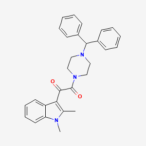 molecular formula C29H29N3O2 B2379677 1-(4-二苯甲基哌嗪-1-基)-2-(1,2-二甲基-1H-吲哚-3-基)乙烷-1,2-二酮 CAS No. 862814-13-9