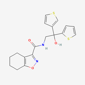 molecular formula C18H18N2O3S2 B2379682 N-(2-hydroxy-2-(thiophen-2-yl)-2-(thiophen-3-yl)ethyl)-4,5,6,7-tetrahydrobenzo[d]isoxazole-3-carboxamide CAS No. 2034237-65-3