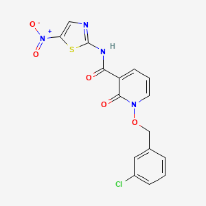 molecular formula C16H11ClN4O5S B2379700 1-((3-chlorobenzyl)oxy)-N-(5-nitrothiazol-2-yl)-2-oxo-1,2-dihydropyridine-3-carboxamide CAS No. 852366-51-9