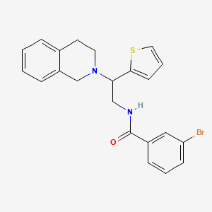 molecular formula C22H21BrN2OS B2379714 3-溴-N-(2-(3,4-二氢异喹啉-2(1H)-基)-2-(噻吩-2-基)乙基)苯甲酰胺 CAS No. 898452-55-6
