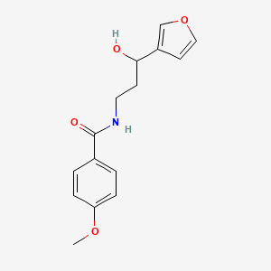 molecular formula C15H17NO4 B2379718 N-(3-(呋喃-3-基)-3-羟基丙基)-4-甲氧基苯甲酰胺 CAS No. 1428359-93-6