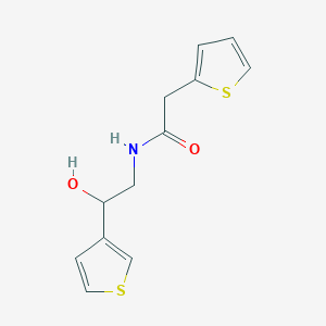 molecular formula C12H13NO2S2 B2379720 N-(2-hydroxy-2-(thiophen-3-yl)ethyl)-2-(thiophen-2-yl)acetamide CAS No. 1251548-36-3