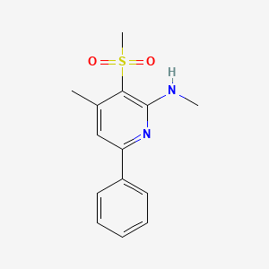molecular formula C14H16N2O2S B2379723 N,4-dimethyl-3-(methylsulfonyl)-6-phenyl-2-pyridinamine CAS No. 478245-54-4
