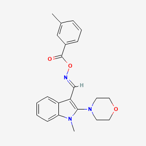 molecular formula C22H23N3O3 B2379725 1-methyl-3-({[(3-methylbenzoyl)oxy]imino}methyl)-2-morpholino-1H-indole CAS No. 866017-55-2