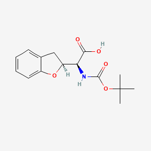 B2379734 (2S)-2-[(2S)-2,3-Dihydro-1-benzofuran-2-yl]-2-[(2-methylpropan-2-yl)oxycarbonylamino]acetic acid CAS No. 2248285-67-6