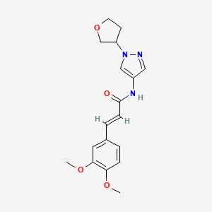molecular formula C18H21N3O4 B2379736 (E)-3-(3,4-dimethoxyphenyl)-N-(1-(tetrahydrofuran-3-yl)-1H-pyrazol-4-yl)acrylamide CAS No. 1798422-20-4