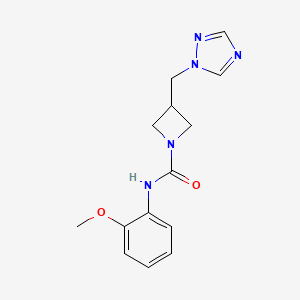 molecular formula C14H17N5O2 B2379743 N-(2-Methoxyphenyl)-3-(1,2,4-triazol-1-ylmethyl)azetidine-1-carboxamide CAS No. 2309733-17-1
