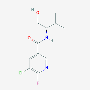 molecular formula C11H14ClFN2O2 B2379748 5-Chloro-6-fluoro-N-[(2S)-1-hydroxy-3-methylbutan-2-yl]pyridine-3-carboxamide CAS No. 2223087-48-5