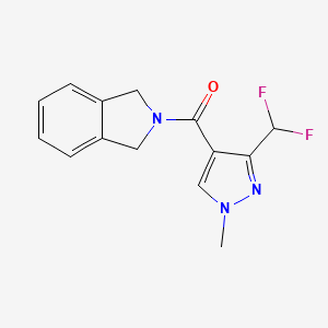 molecular formula C14H13F2N3O B2379749 [3-(Difluoromethyl)-1-methylpyrazol-4-yl]-(1,3-dihydroisoindol-2-yl)methanone CAS No. 2320377-19-1