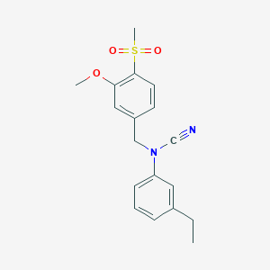 molecular formula C18H20N2O3S B2379759 N-cyano-3-ethyl-N-[(4-methanesulfonyl-3-methoxyphenyl)methyl]aniline CAS No. 1797191-82-2