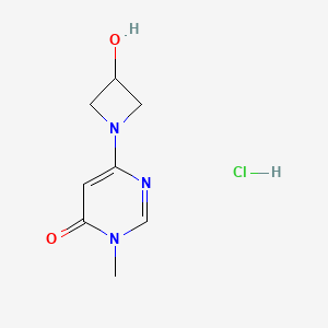 molecular formula C8H12ClN3O2 B2379761 6-(3-Hydroxyazetidin-1-yl)-3-methylpyrimidin-4-one;hydrochloride CAS No. 2380042-21-5