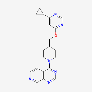 molecular formula C20H22N6O B2379766 4-(4-(((6-Cyclopropylpyrimidin-4-yl)oxy)methyl)piperidin-1-yl)pyrido[3,4-d]pyrimidine CAS No. 2320955-94-8