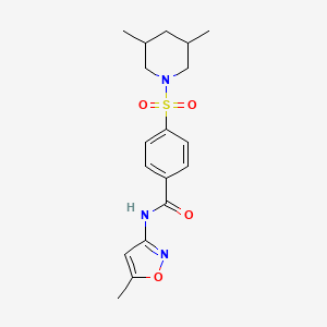 molecular formula C18H23N3O4S B2379767 4-((3,5-二甲基哌啶-1-基)磺酰基)-N-(5-甲基异恶唑-3-基)苯甲酰胺 CAS No. 392323-85-2