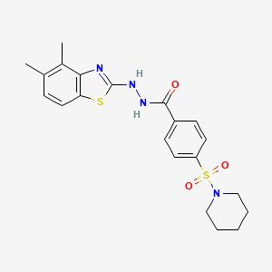 molecular formula C21H24N4O3S2 B2379769 N'-(4,5-dimethylbenzo[d]thiazol-2-yl)-4-(piperidin-1-ylsulfonyl)benzohydrazide CAS No. 851980-43-3