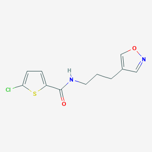 molecular formula C11H11ClN2O2S B2379770 5-chloro-N-(3-(isoxazol-4-yl)propyl)thiophene-2-carboxamide CAS No. 1903393-26-9