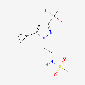 B2379771 N-(2-(5-cyclopropyl-3-(trifluoromethyl)-1H-pyrazol-1-yl)ethyl)methanesulfonamide CAS No. 1797085-49-4