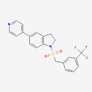 B2379781 5-(Pyridin-4-yl)-1-((3-(trifluoromethyl)benzyl)sulfonyl)indoline CAS No. 2097934-01-3