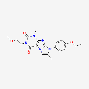 molecular formula C20H23N5O4 B2379783 8-(4-ethoxyphenyl)-3-(2-methoxyethyl)-1,7-dimethyl-1H-imidazo[2,1-f]purine-2,4(3H,8H)-dione CAS No. 887466-83-3