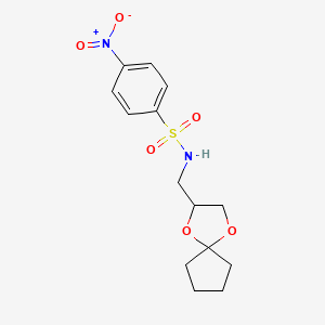 N-(1,4-dioxaspiro[4.4]nonan-2-ylmethyl)-4-nitrobenzenesulfonamide