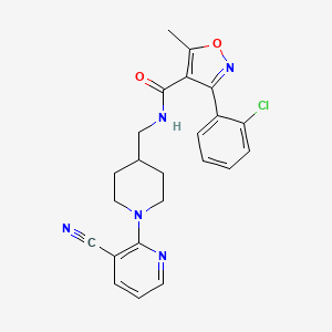3-(2-chlorophenyl)-N-((1-(3-cyanopyridin-2-yl)piperidin-4-yl)methyl)-5-methylisoxazole-4-carboxamide