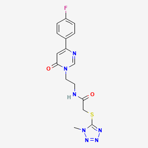 N-(2-(4-(4-fluorophenyl)-6-oxopyrimidin-1(6H)-yl)ethyl)-2-((1-methyl-1H-tetrazol-5-yl)thio)acetamide