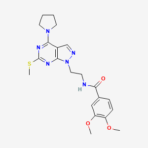 3,4-dimethoxy-N-(2-(6-(methylthio)-4-(pyrrolidin-1-yl)-1H-pyrazolo[3,4-d]pyrimidin-1-yl)ethyl)benzamide