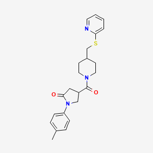 4-(4-((Pyridin-2-ylthio)methyl)piperidine-1-carbonyl)-1-(p-tolyl)pyrrolidin-2-one