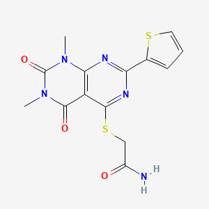 2-(1,3-Dimethyl-2,4-dioxo-7-thiophen-2-ylpyrimido[4,5-d]pyrimidin-5-yl)sulfanylacetamide