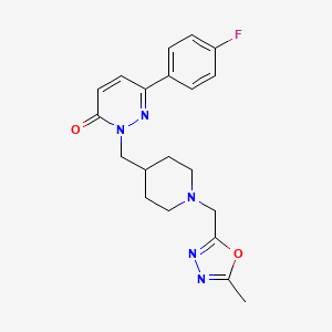 6-(4-Fluorophenyl)-2-[[1-[(5-methyl-1,3,4-oxadiazol-2-yl)methyl]piperidin-4-yl]methyl]pyridazin-3-one