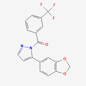 [5-(1,3-benzodioxol-5-yl)-1H-pyrazol-1-yl][3-(trifluoromethyl)phenyl]methanone