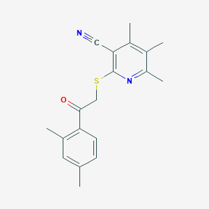 2-((2-(2,4-Dimethylphenyl)-2-oxoethyl)thio)-4,5,6-trimethylnicotinonitrile