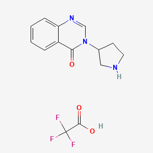 molecular formula C14H14F3N3O3 B2379814 3-(Pyrrolidin-3-yl)quinazolin-4(3H)-one 2,2,2-trifluoroacetate CAS No. 2193066-98-5