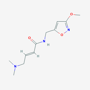 molecular formula C11H17N3O3 B2379817 (E)-4-(Dimethylamino)-N-[(3-methoxy-1,2-oxazol-5-yl)methyl]but-2-enamide CAS No. 2411335-03-8