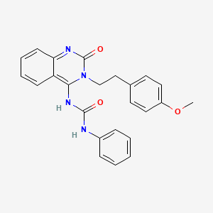 molecular formula C24H22N4O3 B2379834 (E)-1-(3-(4-methoxyphenethyl)-2-oxo-2,3-dihydroquinazolin-4(1H)-ylidene)-3-phenylurea CAS No. 941895-80-3