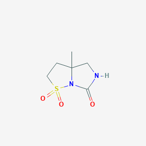 molecular formula C6H10N2O3S B2379837 3a-Methyl-hexahydro-1lambda6-imidazolidino[1,5-b][1,2]thiazole-1,1,6-trione CAS No. 2138069-13-1