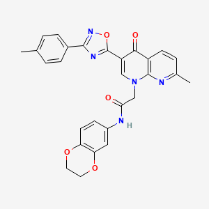 molecular formula C28H23N5O5 B2379838 N-[4-(乙酰氨基)苯基]-1-(4-氟苯基)-1H-吲唑-3-甲酰胺 CAS No. 1032002-49-5